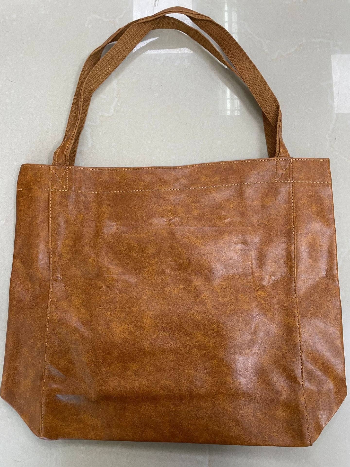 Suhkasana – wholesale Tote bag – Women's – Vintage Soft Leather Tote Bag with Pocket Large Capacity1