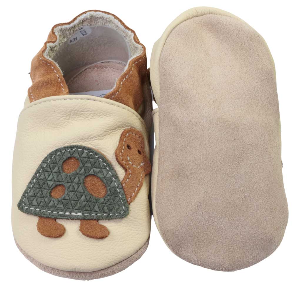 HOBEA-Germany GmbH - Wholesale Wiegenschoentjes - Baby - Beige kinderschoenen met schildpadmotief1