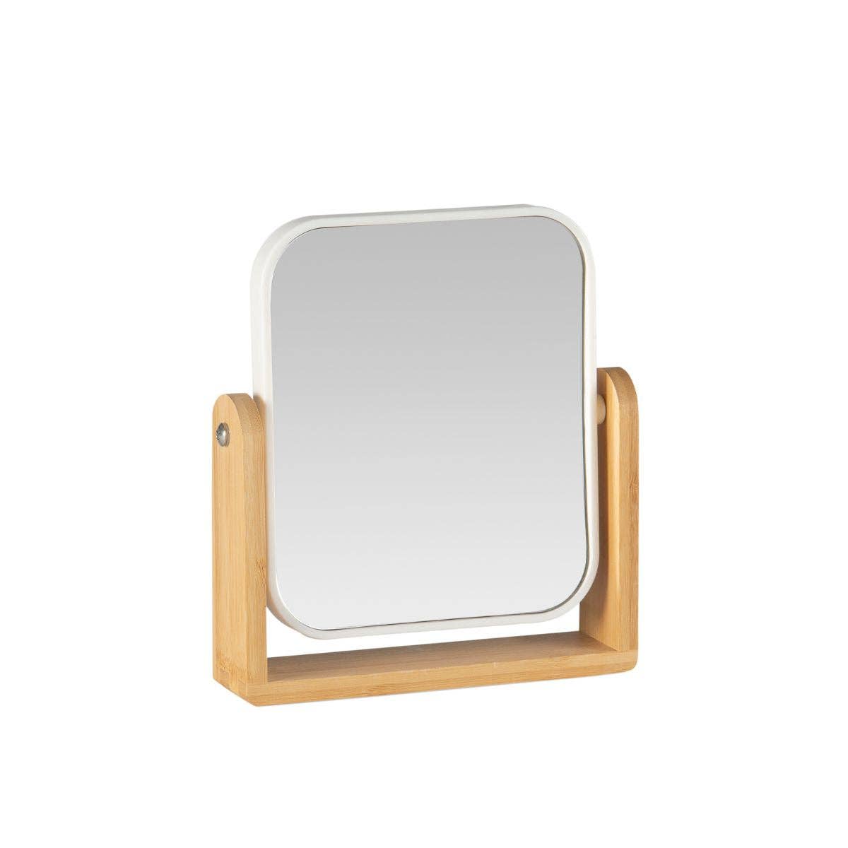 Andrea House - Wholesale Vanity Mirror - White bamboo mirror with 5x magnification1