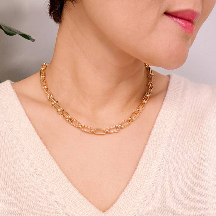 Ellison+Young - Wholesale Link & Chain Necklace - Double Links Linked Chain Necklace