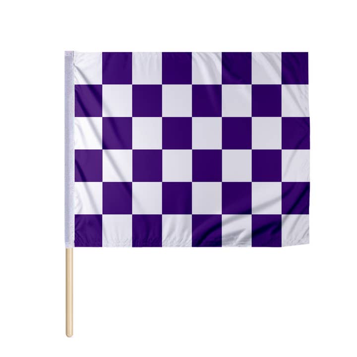 AGAS Purple White Checkered Nylon Racing Flag 30x30 inch for wholesale by AGAS MFG INC