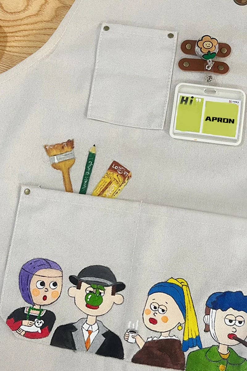 NINEXIS - Wholesale Apron - Kids - CWAB3990_COTTON CANVAS CHILDREN'S PAINTING APRON3