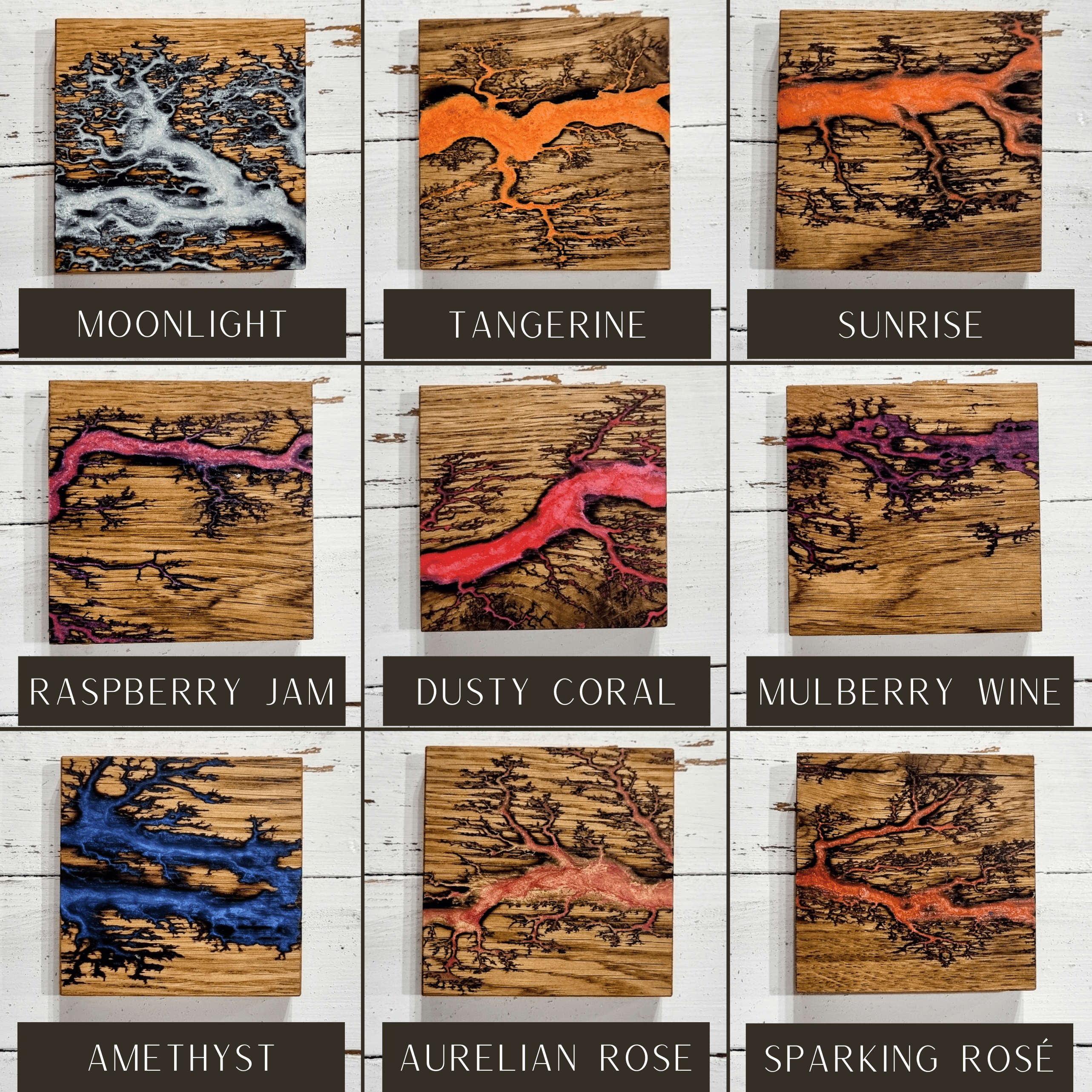 Wildflower Designs – Pendente/pingente individual por atacado – Pendente de figura Lichtenberg artesanal, colar de madeira de carvalho4