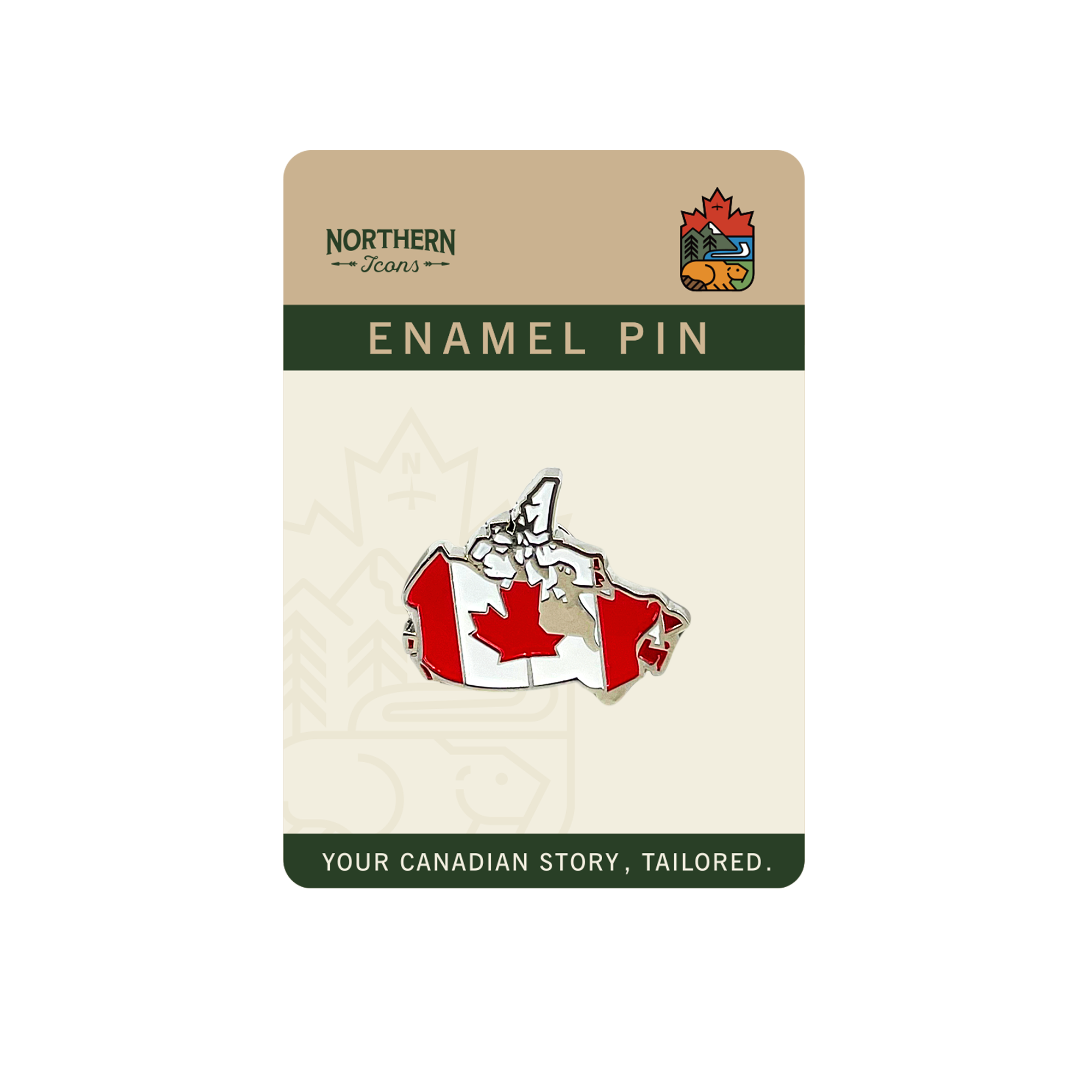 Northern Icons Canada - Wholesale Reversspeld/knoop - Canada Vlag Kaart Emaille Speldje1
