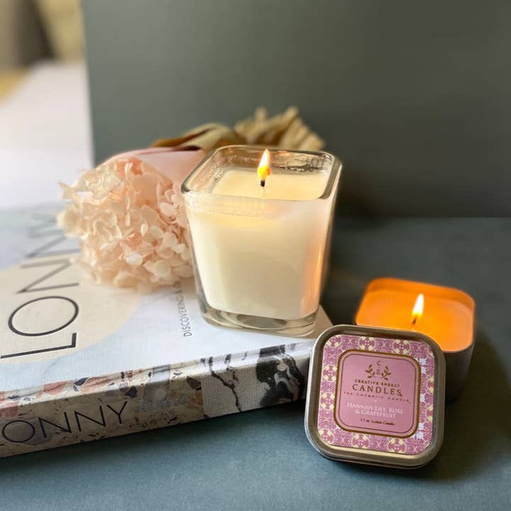Creative Energy Candles - Wholesale Jar/Filled Candle - Hannah Lily, Rose & Grapefruit: 2-in-1 Soy Lotion Candle5