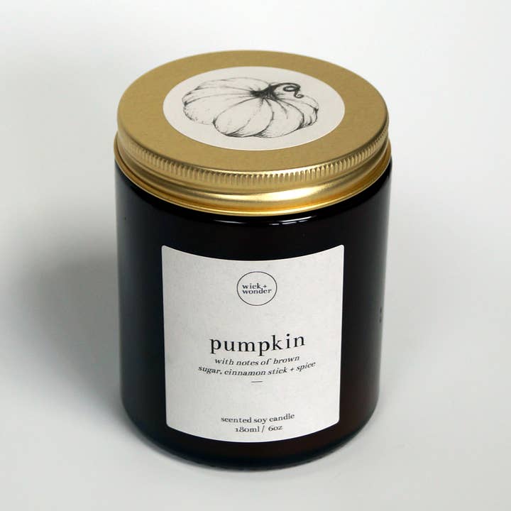 Pumpkin Spice – Soy Wax Candle – Halloween / Autumn – 180ml for wholesale by wick + wonder