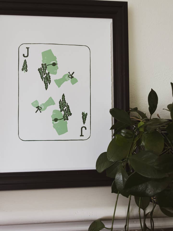 Jack Of Spades Original Hand Pressed Print for wholesale by Sharell Katelynn
