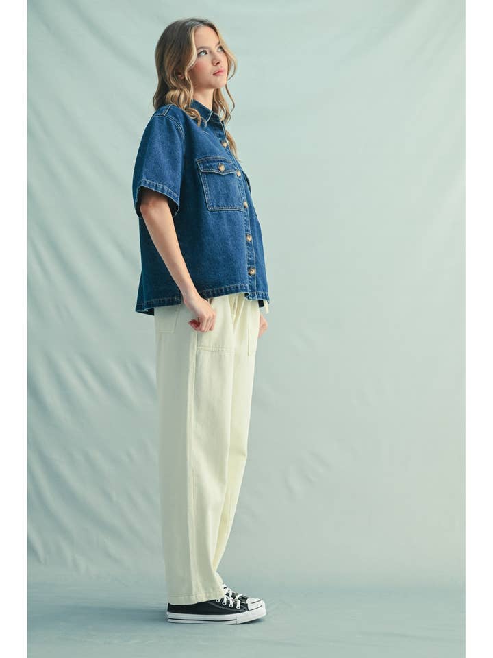 Wishlist Apparel - Vente Chemise – femme - CHEMISE EN JEAN À BOUTONS / WL25-11256T2