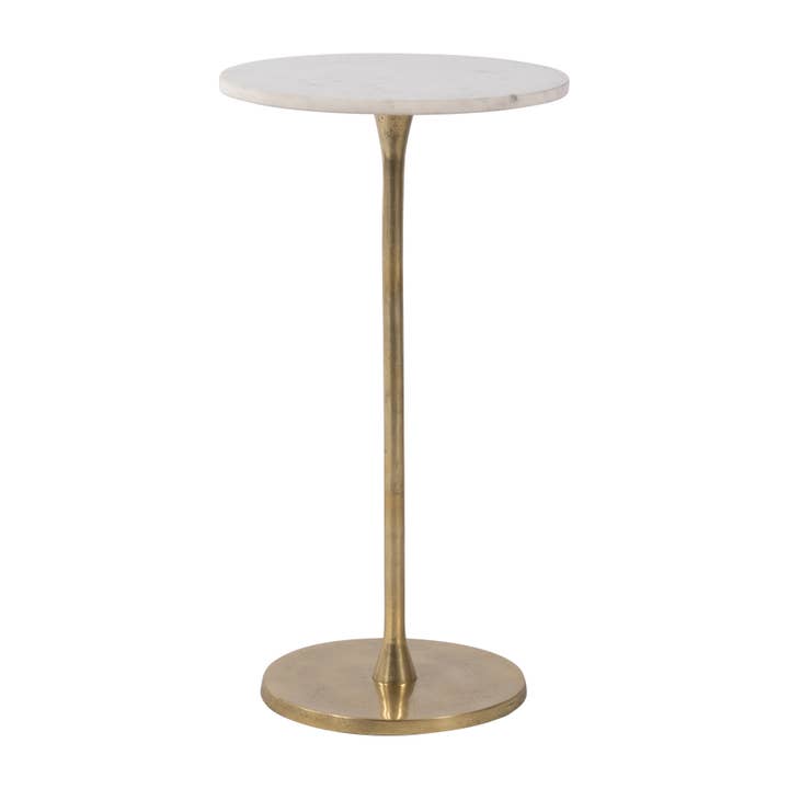 Sagebrook Home - Wholesale Console Table - End Table - Gold/White Marble Top Metal Round Base, 24 in.4