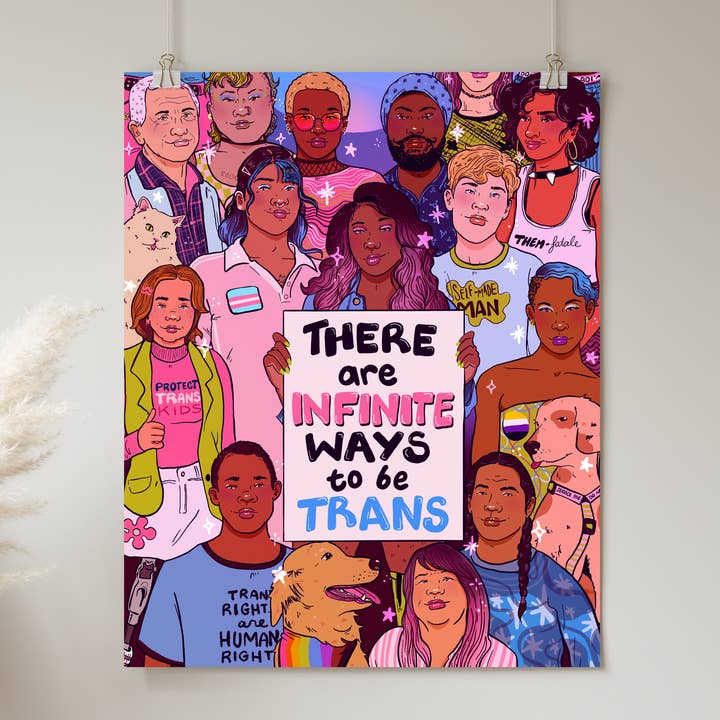 Es gibt unendlich viele Möglichkeiten, trans zu sein - Druck für den Großhandel von Liberal Jane Illustration
