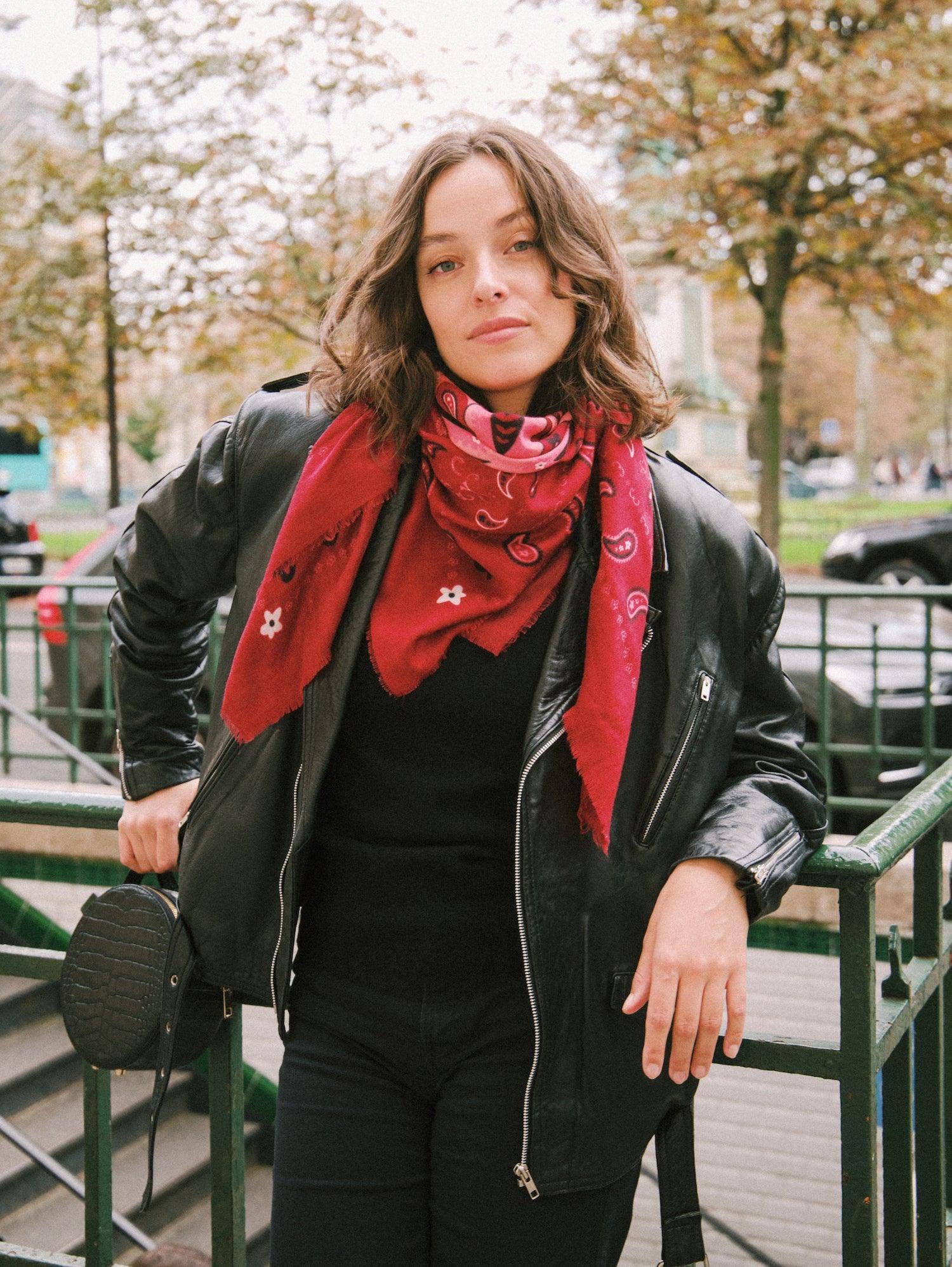 Indira Red Cashmere Scarf for wholesale on Faire2