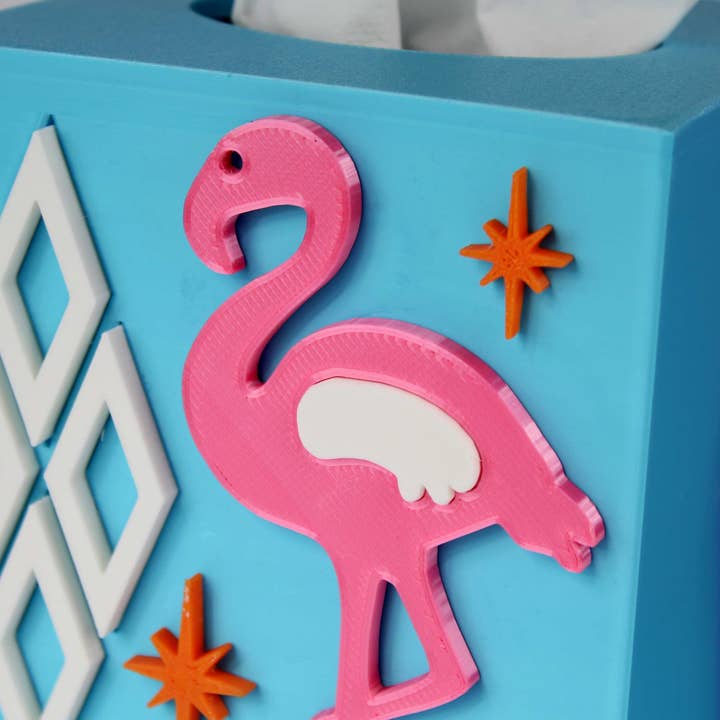 Retro Layers - Wholesale Tissue Box - Atomic Flamingo Tissue Box Cover