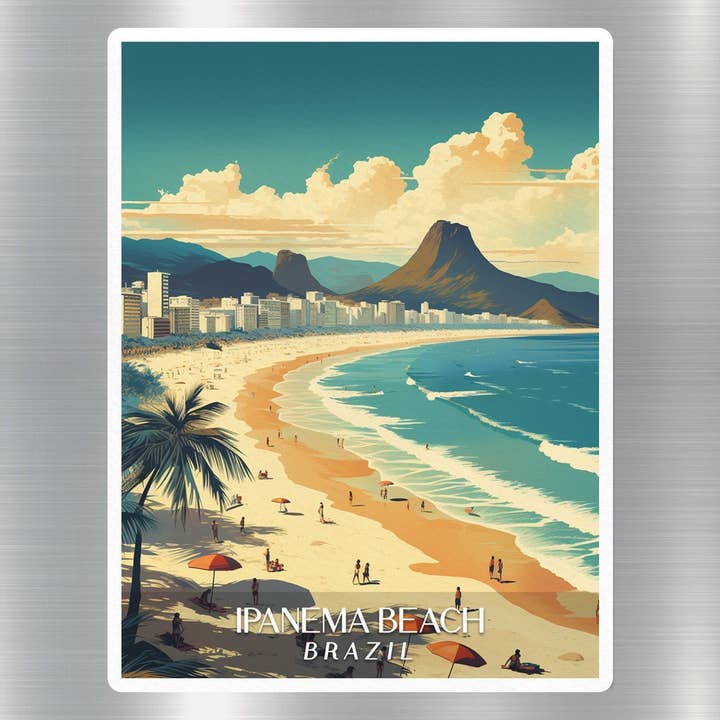GraffMerch.com - Wholesale Sticker - Vintage Ipanema Beach Brazil Sticker