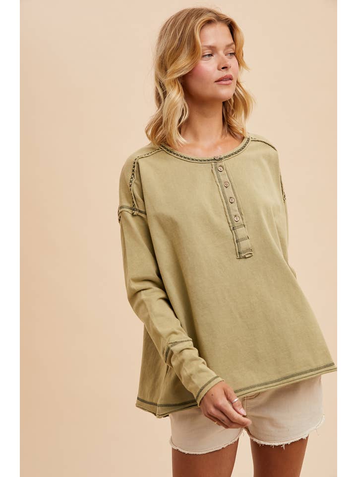 In Loom - Vente Haut en maille – femme - VÊTEMENT EN COTON LAVÉ HENLEY3