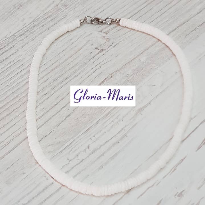 OBX Fashion Surfer Beach Necklace 6mm Puka Shell 45cm for wholesale by Gloria-Maris