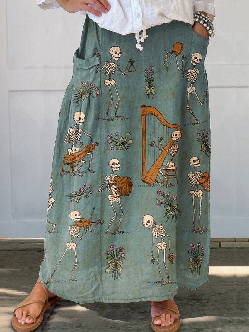 Chicto - Wholesale Skirt - Women's - Women's Printed Vintage Skirt3