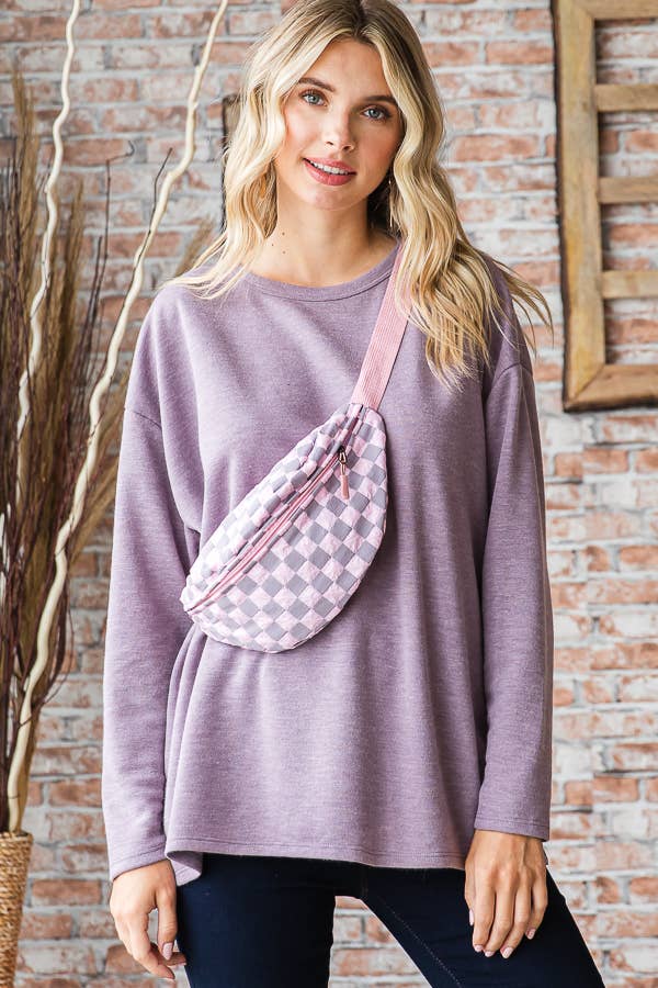 1st Allie - Wholesale Belt Bag - Women's - Checkered Nylon Crossbody Fanny Pack Bum Bag7