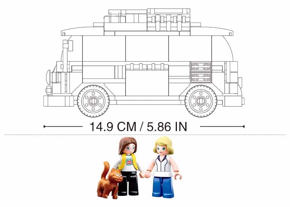 Sluban North America - Wholesale Building Set - Kids - Mini VW Combi Van - Beach Surf Van - 233 PCS3