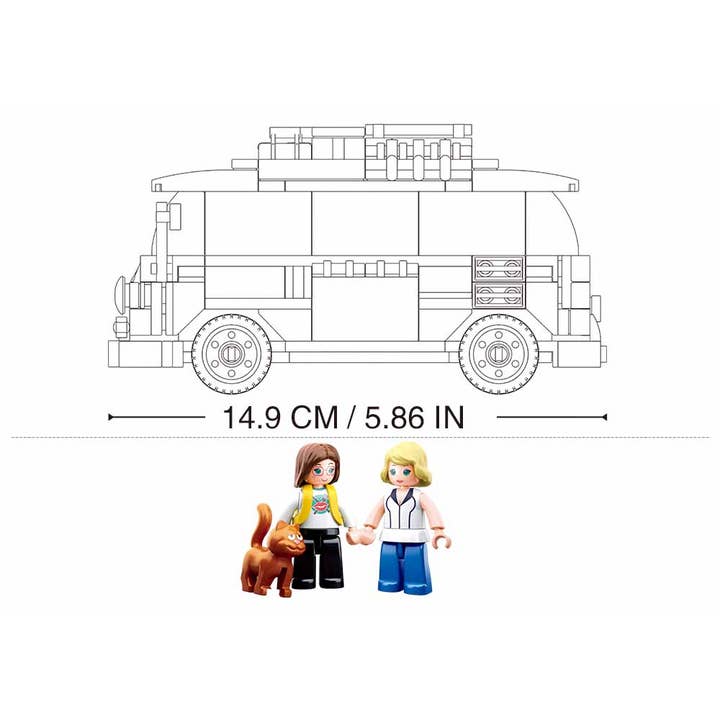 Sluban North America - Wholesale Building Set - Kids - Mini VW Combi Van - Beach Surf Van - 233 PCS3