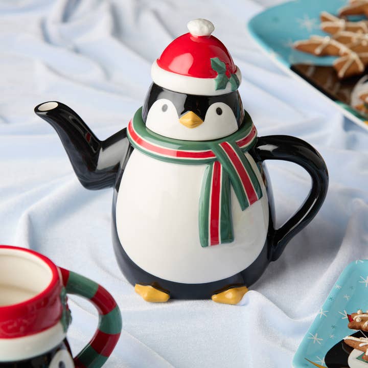 Certified International - Wholesale Tea Pot - Christmas Whimsy Penguin 3-D Teapot 36 oz.3