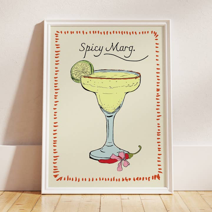 Spicy Marg Margarita Cocktail Print for wholesale by Tulastra Studio
