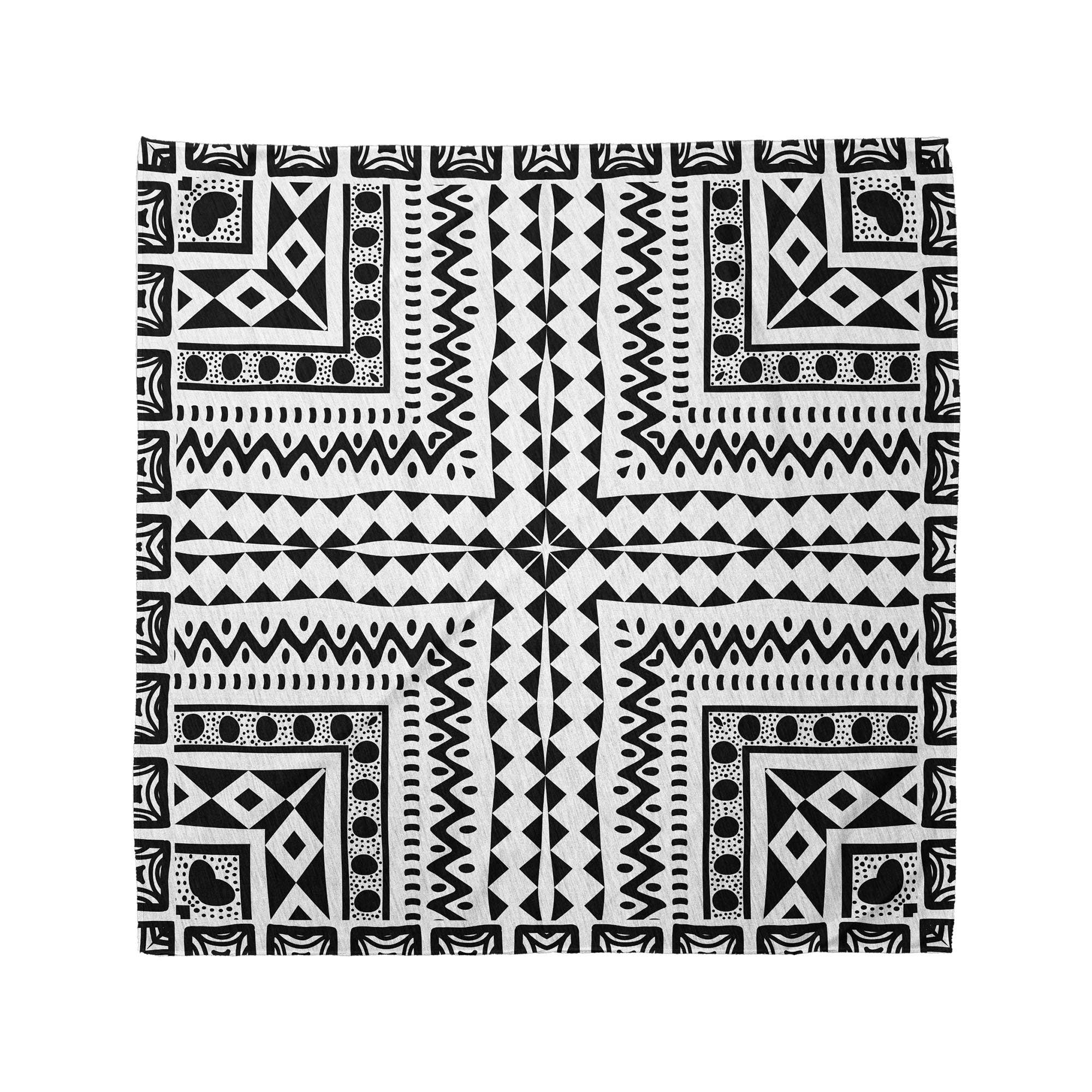 Ambesonne - Wholesale Bandana – Unisex - Black and White Bandana Geometric Tribal Bold Art Print 22"0