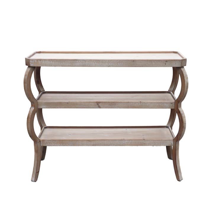 Paris Loft Inc – wholesale Console table – 3-Tier Wood Console Table with Wave Frame1