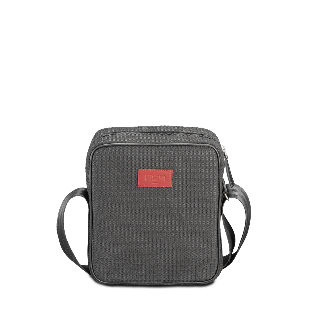 E2R PARIS - Wholesale Shoulder Bag - Men's - Black shoulder bag for men in upcycled fabric1