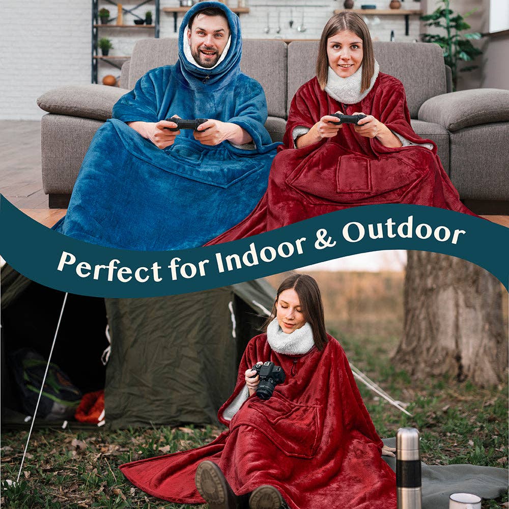 Pavilia - Wholesale Poncho - Women's - Neck Warmer Hooded Poncho Blanket46