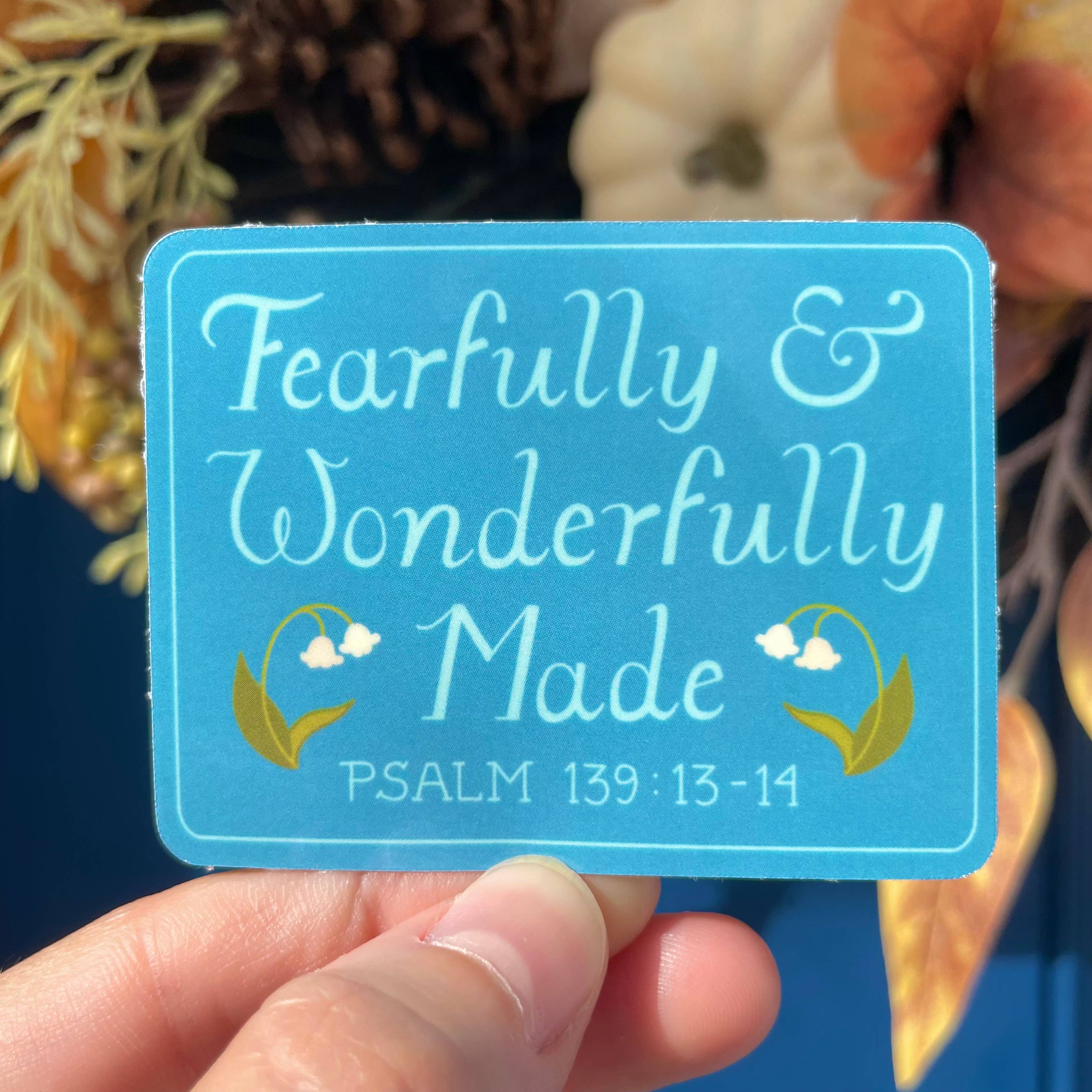 Tiday Art - Wholesale Sticker - Bible Verse Psalm 139 Sticker – Waterproof Vinyl, 2.75"x2"4