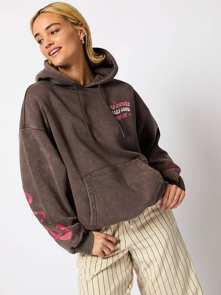 Skinnydip London – wholesale Hoodie - Dam – Dåliga val ger bra historier huvtröja i grått