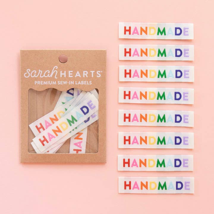 Handmade Woven Sewing Labels - Rainbow Colors for wholesale by Sarah Hearts