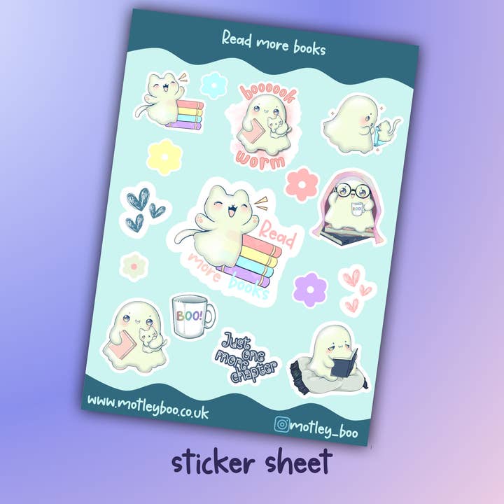 Motleyboo - Wholesale Sticker - read more books sticker sheet3
