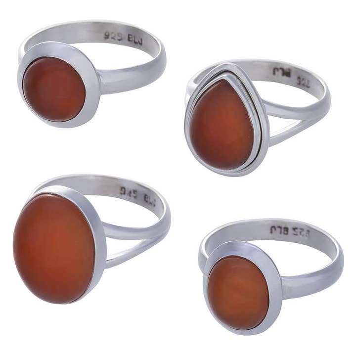 Kheops International - Wholesale Cocktail/Statement Ring - Carnelian Assorted Shapes Small Ring