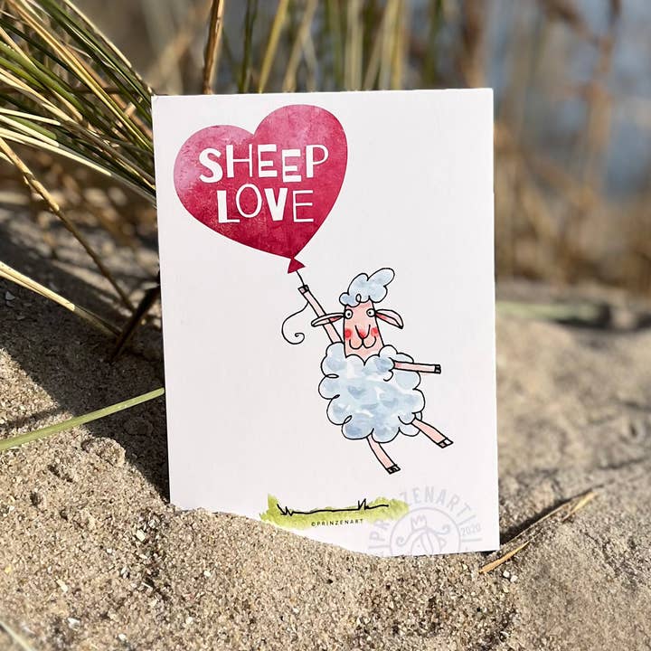 Postkort "Sheep Love" | Kort Kærlighed for engroshandel hos Prinzenart
