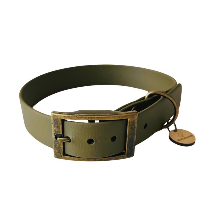 Biothane-Halsband Khaki in Olive für den Großhandel von KITSUNE.DOG