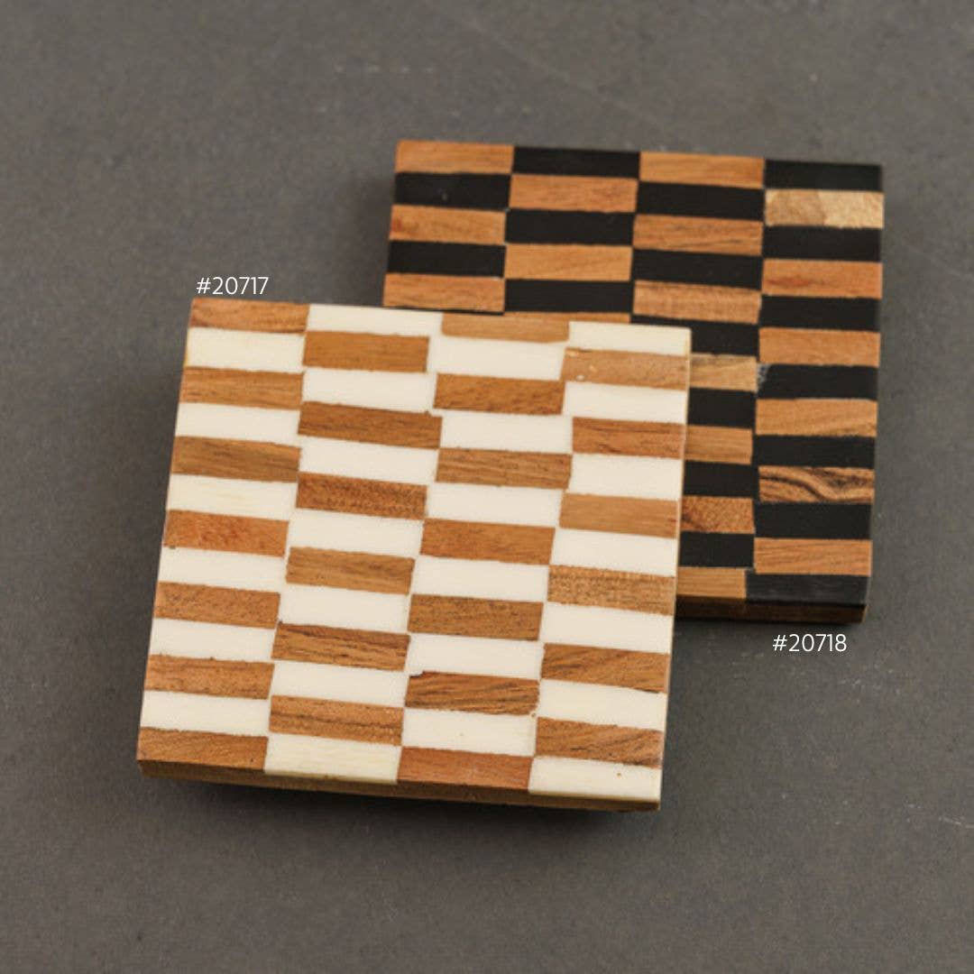 India Handicrafts Inc - Venta al por mayor Posavasos - Posavasos Black & Wood6