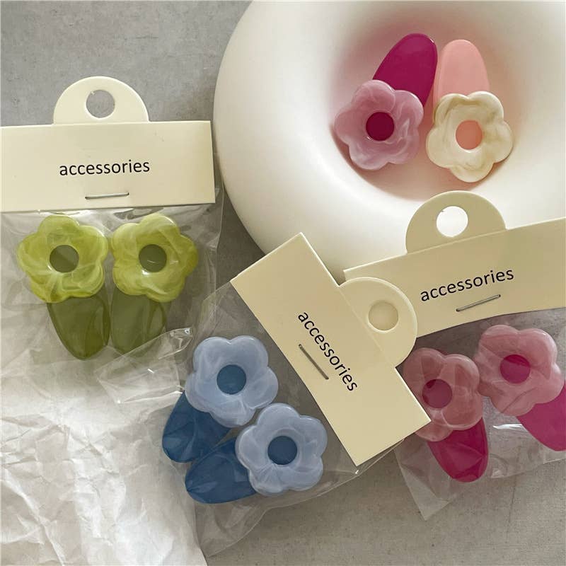 Tourtiwi - Wholesale Hair Clip - Kids - Two-Pack of Cute Colorful Flower Duckbill Clips9