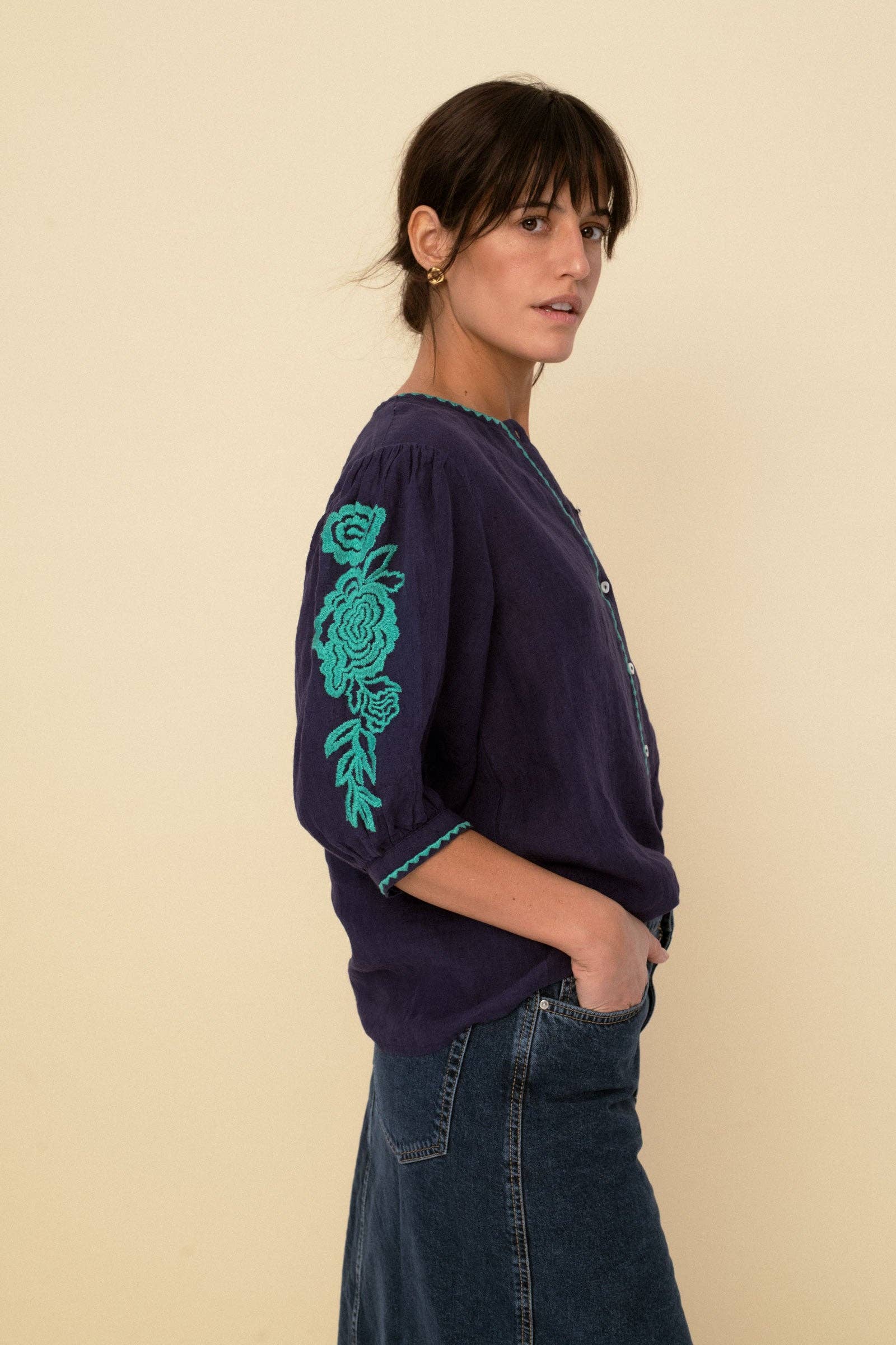 Sonmer Shop USA - Wholesale Blouse - Women's - Mily Blouse blue1