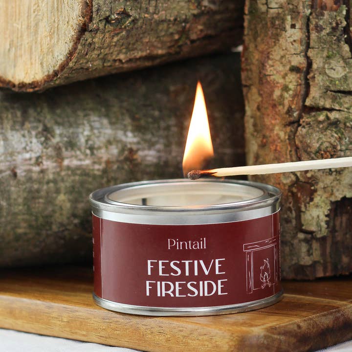 Pintail Candles | Avalon Home – wholesale Travel candles – Festive Fireside Paint Pot Candle I Christmas I (Pack of 6)1