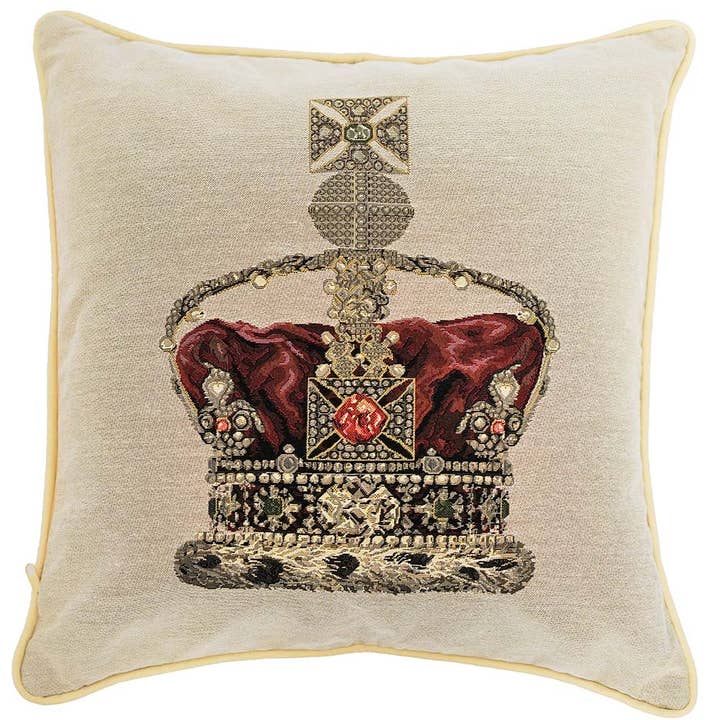 Signare Tapestry - Wholesale Throw Pillow Cover - Crown Beige - Cushion Cover 45cm*45cm