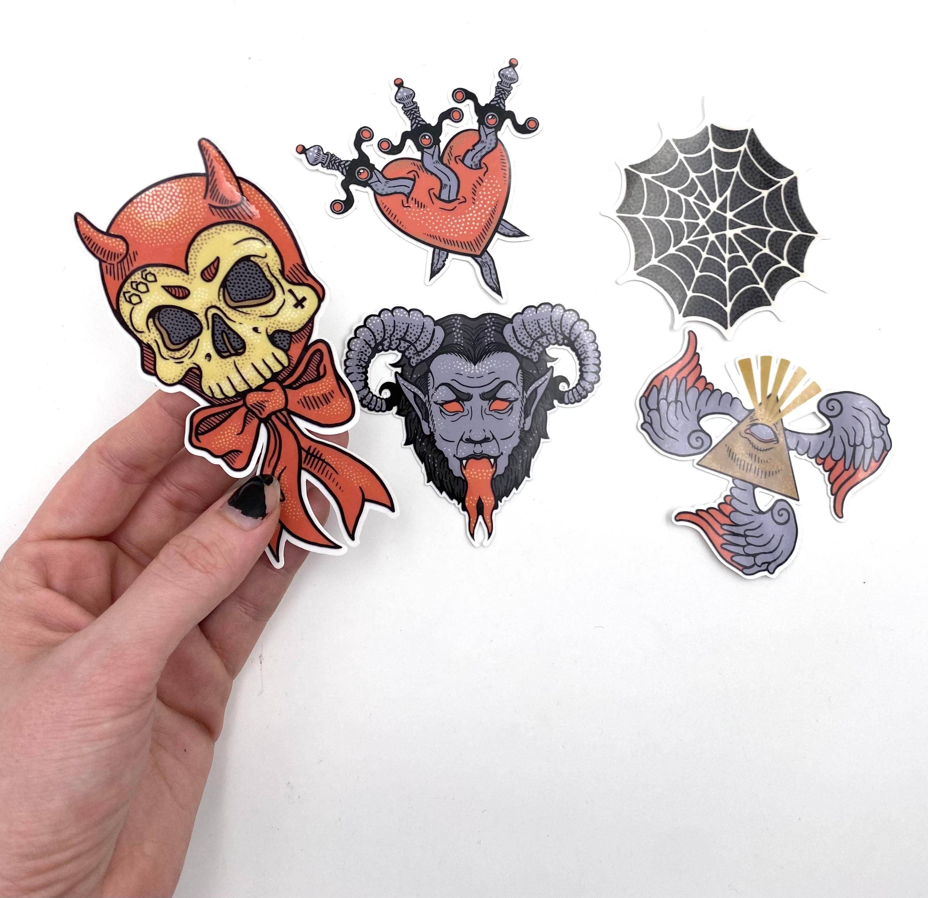 Psychic circle oddities – Großhandel Aufkleber – Okkultist-Aufkleber-Set! 5 hochwertige Vinylaufkleber! Tattoo1