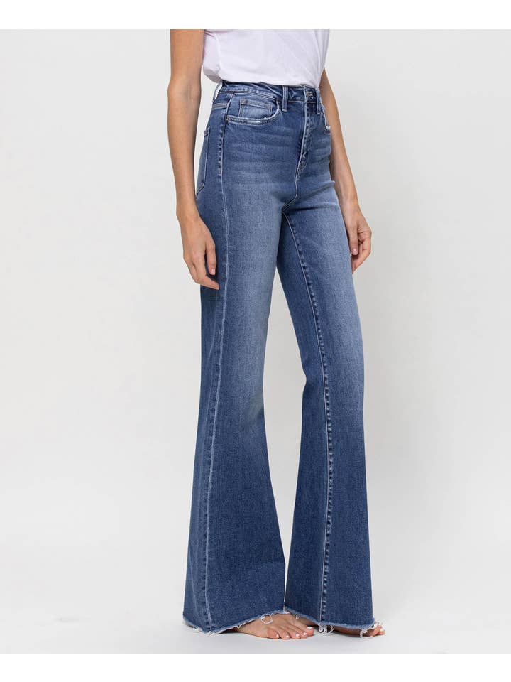 LINE IS BLUE SUPER HIGH RISE RELAXED FLARE JEANS F4511 for wholesale on Faire1