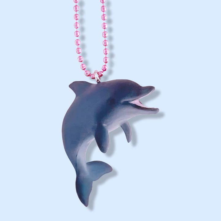 DeLuxe Pop Cutie Dolphin Necklace - Grey Laughing - Jewelry for wholesale by Pop Cutie Accessories & Gifts - Europe