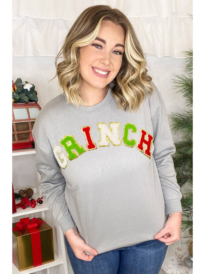 Sugar Stitch - Wholesale Graphic Sweatshirt - Women's - Grinch Ideal Chenille Sweatshirt2