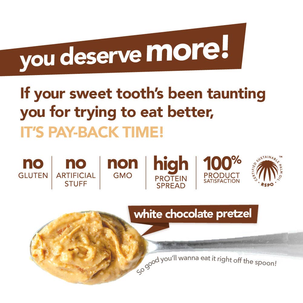 Nuts 'N More - Wholesale Nut Butter - White Chocolate Pretzel High Protein Peanut Butter Spread6