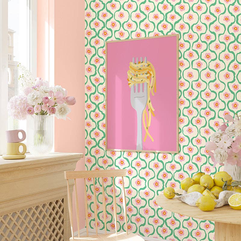 Oh So Daisy – wholesale Wallpaper – WIGGLE WIGGLE CREAM WALLPAPER0