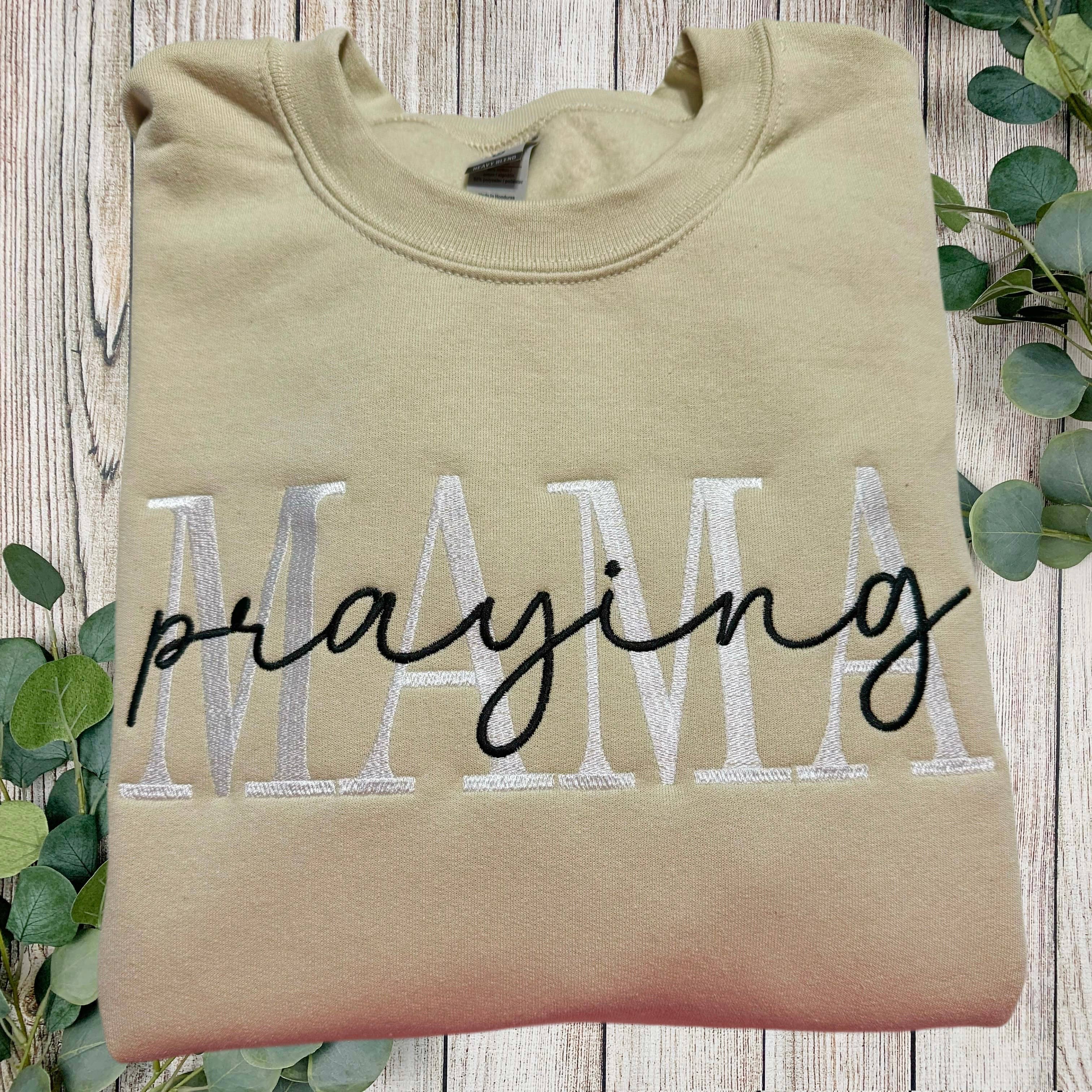 BLUE MAGNOLIA MONOGRAMS - Wholesale Sweatshirt - Women's - Praying Mama Embroidered Sweatshirt0