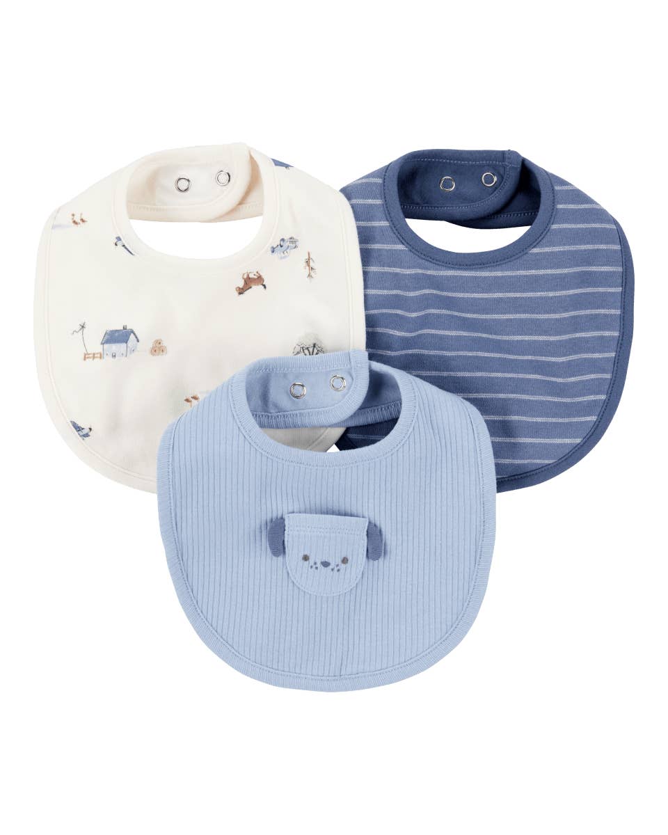 Nenina & Co - Wholesale Bib - Baby - Pack of three cotton bibs with dog design