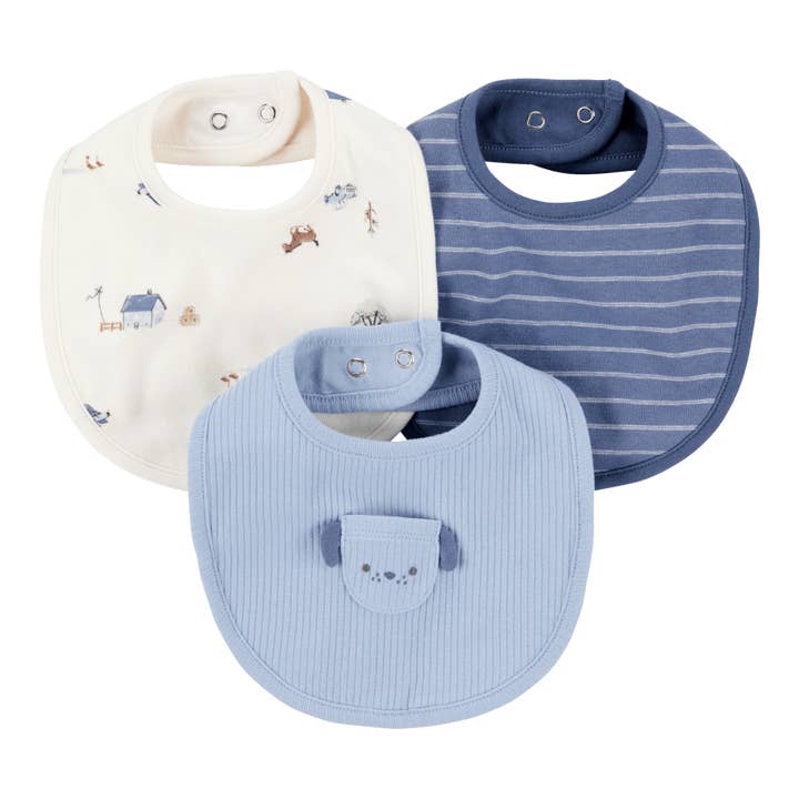 Nenina & Co - Wholesale Bib - Baby - Pack of three cotton bibs with dog design0